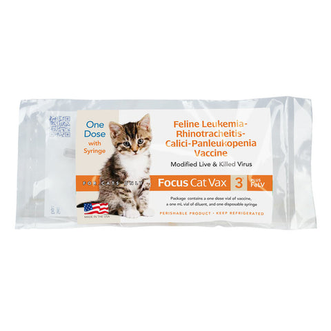 Durvet - Focus Cat Vax 3 - PLUS FeLV - 1 dose