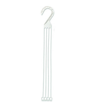 HC Companies - HZP4LSN0 - 22" White 4 Strand Plastic Hanger - 25/Bundle