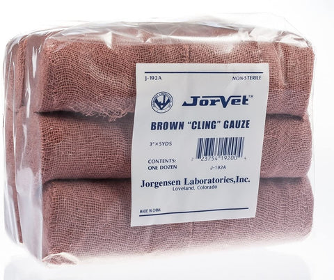 Gauze - "Cling" Brown - 3" x 5 yd - 12/pack - Steve Regan Company