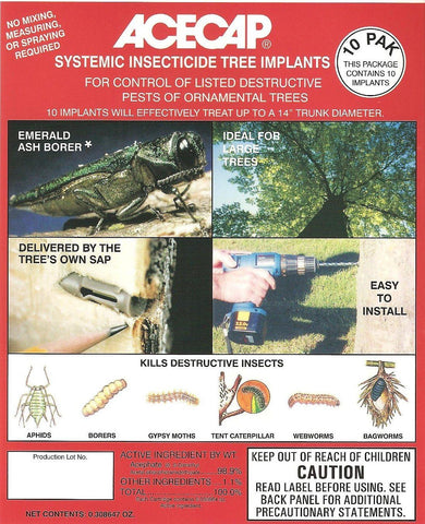 Acecap - Systemic Insecticide Tree Implants - 1/4" - 10/pack