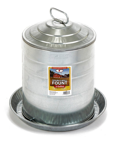 Miller - Fount - Double Wall - 5 Gal - Poultry - Galvanized
