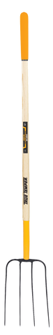 True Temper - 4-Tine Fork - Blue or Gold Shank - 48" Wood Handle